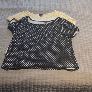 Ann Taylor Black and White Polka Dot Blouse